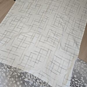 Hearth And Hand Cream and Gray Checkered Blanket